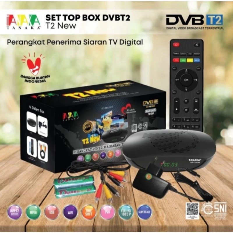 SET TOP BOX T2 NEW TANAKA DVB-T2 UNTUK MENANGKAP SIARAN DIGITAL