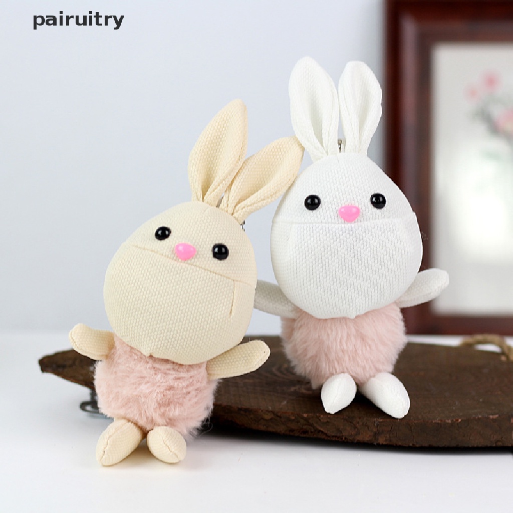 Prt 1Pc Boneka Kelinci Lucu Boneka Plush Animal Bunny Mainan Boneka Gantungan Kunci Untuk Hadiah Anak PRT