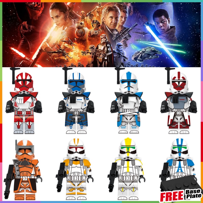 Star Wars Minifigures Commander Ganch ARC Trooper Seven Dredd Alpha 212th Jet Trooper Mainan Hadiah Angka Mini X0350