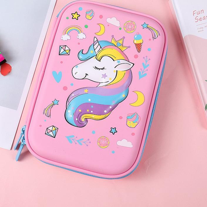 

Best !! Tempat pensil unicorn kotak pensil pensil case hard3D unicorn lucu 향
