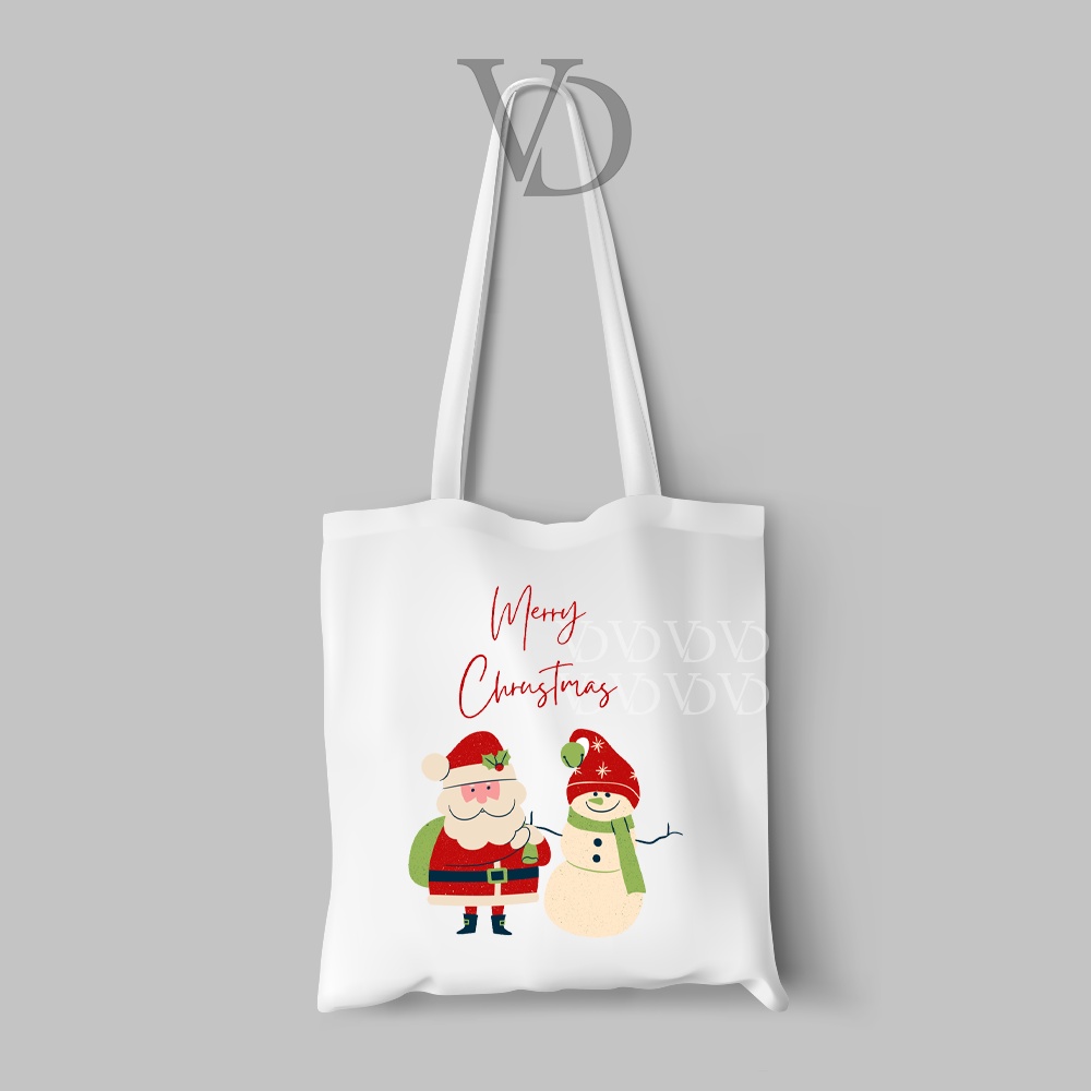tote bag kanvas edisi natal / customize tas natal