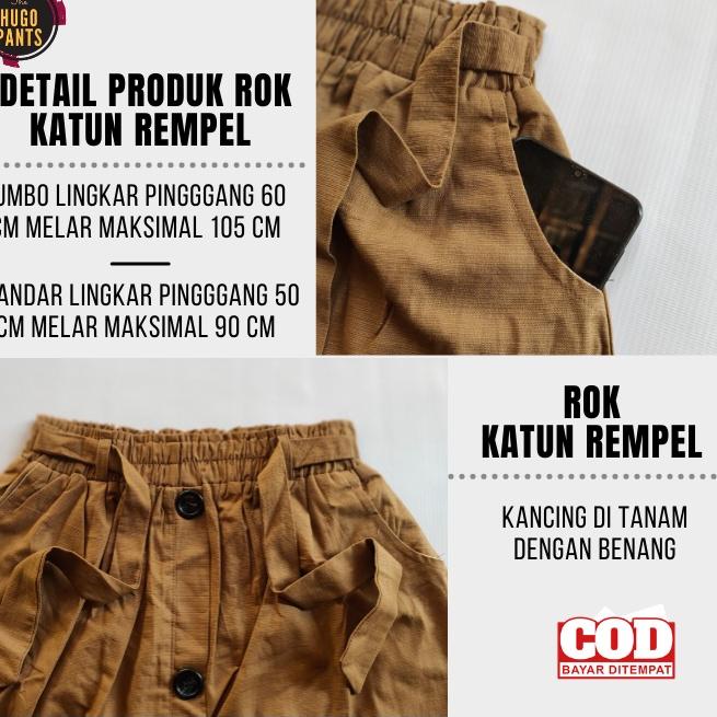 Booming Rok Panjang Katun Rempel Kancing Depan Wanita Korean Style Terbaru