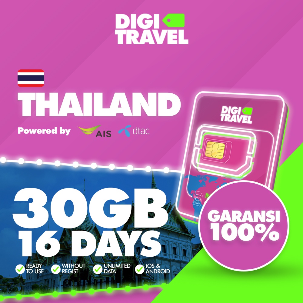 New DIGI TRAVEL Sim Card Thailand AIS / DTAC Kartu Internet Bisa Telepon dan SMS