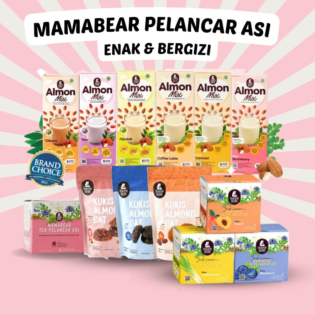 Mama Bear Mamabear Teh ASI / Almond Mix / Kukis Pelancar ASI Halal BPOM