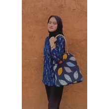 Tote Bag Kanvas Tas Wanita Slempang Tali Sumbu