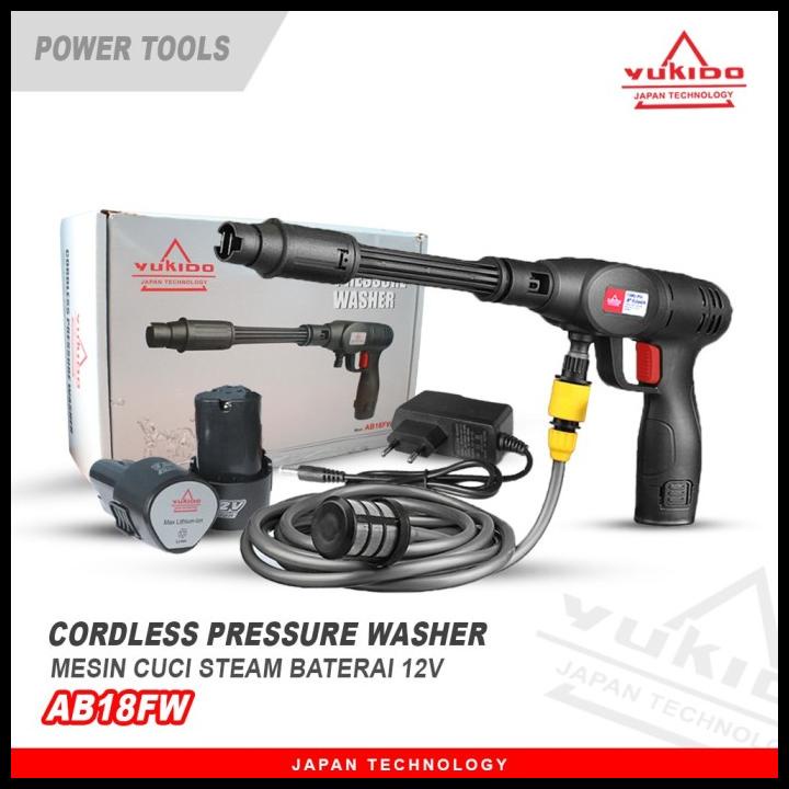 TERMURAH 2 BATERAI Mesin Jet Cleaner Baterai Cordless 12 volt YUKIDO / Alat Cuci Motor cuci Mobil Tanpa Kabel Tekanan Tinggi Mesin Cuci Mobil