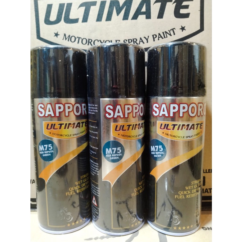 cat spray pilok pilox cat semprot sapporo ultimate saporo M75 NSR repsol green hijau repsol 400ml