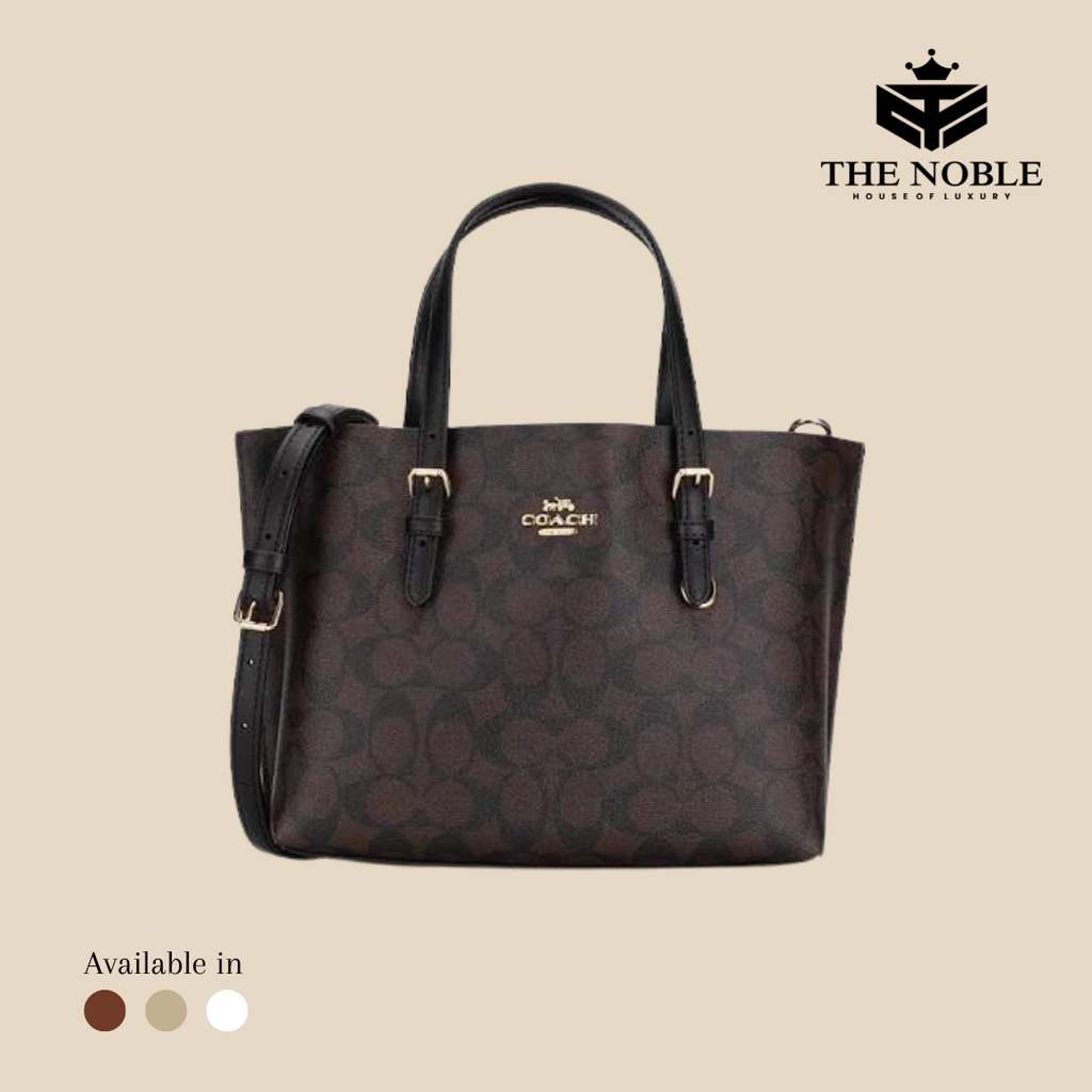 Coach Mollie Tote In Signature Canvas Shoulder Bag Tas Selempang Wanita Tas Tote Wanita