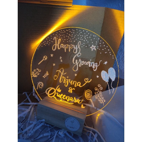 A5 ACRYLIC CUSTOM LED LAMP / KADO WISUDA LAMPU AKRILIK / KADO ULTAH LETTERING / LAMPU MALAM / LAMPU 