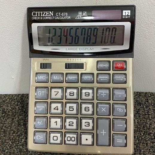 

CALCULATOR KALKULATOR CITIZEN CT 678 KALKULATOR DAGANG 12 DIGIT SILVER TERLARISS...,,,,,
