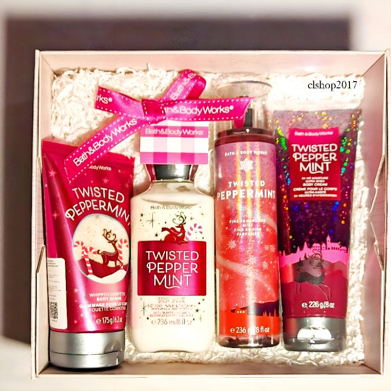 BATH &amp; BODY WORKS BBW TWISTED PEPPERMINT PAKET GIFTSET HAMPERS FOR VALENTINE MOTHERS DAY CHINESE LUNAR NEW YEARS EVE EID MUBARAK LEBARAN IDUL FITRI 2IN1 3IN1 4IN1 5IN1 6IN1 7IN1