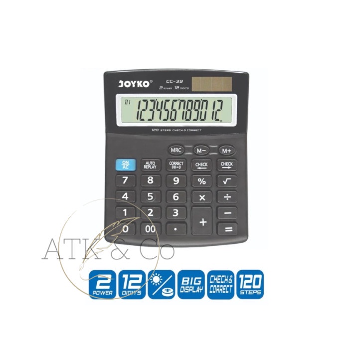 

CUCI GUDANG Calculator Pasar Joyko CC-39 - Kalkulator 12 Digits Check Correct