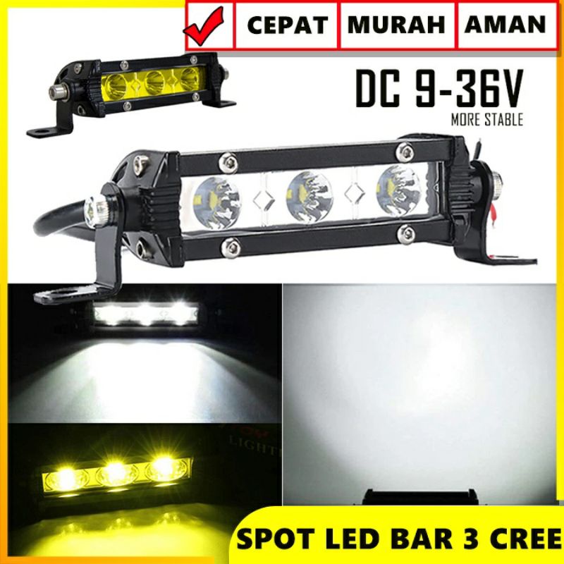 lampu led sorot led 3 mata 15watt lampu tembak putih
