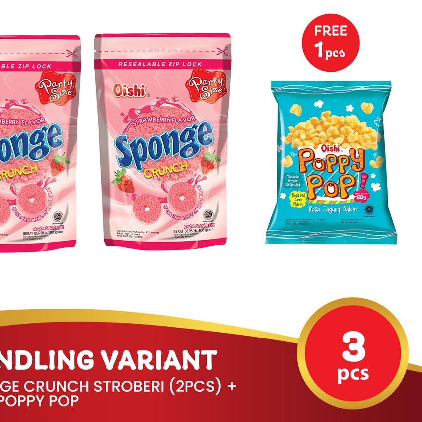 

POPULER ♘ Sponge Crunch Stroberi (2pcs) + Free Poppy Pop$