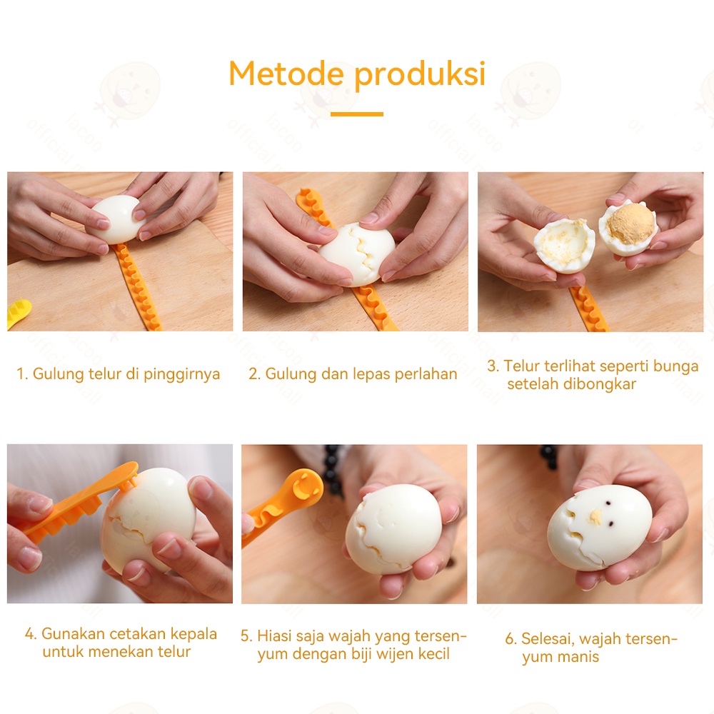 Lacoo 2pcs Cetakan Telur Telor Rebus Eggs Alat Pemotong Telur Rebus alat bento bekal anak