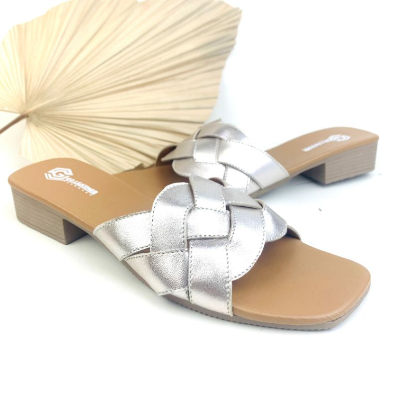 NYAMI - Sandal Heels wanita 2.5cm Kulit Asli - Sandal Kulit Wanita