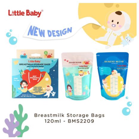 NEW LITTLE BABY Kantong Susu ASI 120 ml - Isi 30 / Breastmilk Thermal Sensor Bags Kantong ASI BMS2209 120ml