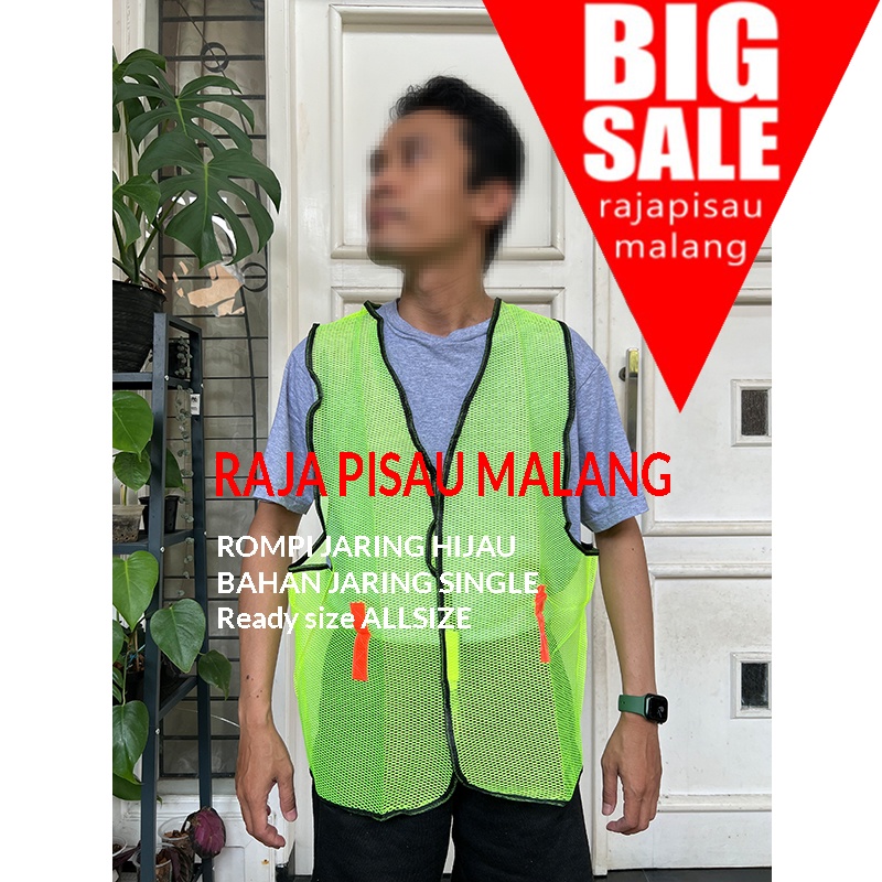 Rompi Jaring Security Lis Hitam Vest Security Rompi Satpam Jala