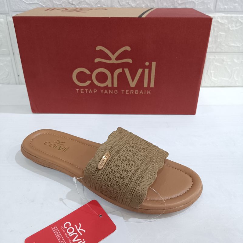 Sandal Flat Kokop untuk Perempuan Merk Carvil Tipe Alvena 01 L size 36-40 | Sandal Carvil Alvena 01 | Sandal Carvil Cewe Terbaru