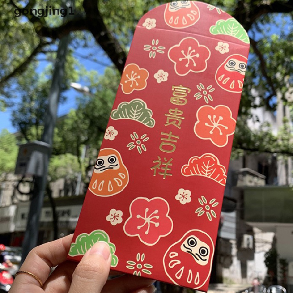 Ggg 1/10Pcs 2023festival Tahun Kelinci Imlek Hongbao Kartun Amplop Merah ID