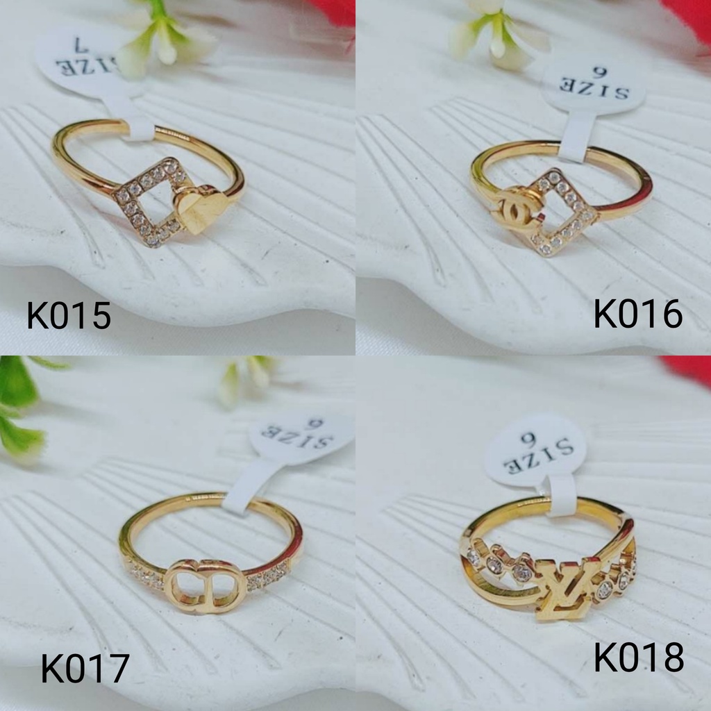 Cincin Titanium Permata Cantik Perhiasan Wanita Jewelry K015/016/017/018