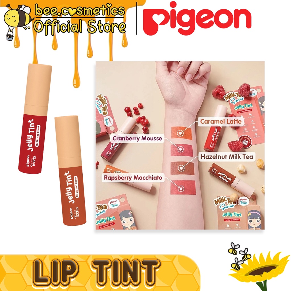 PIGEON TEENS JELLY TINT MILK TEA SERIES ( CARAMEL LATTE / CRANBERRY MOUSSE / HAZELNUT MILK TEA / RAS