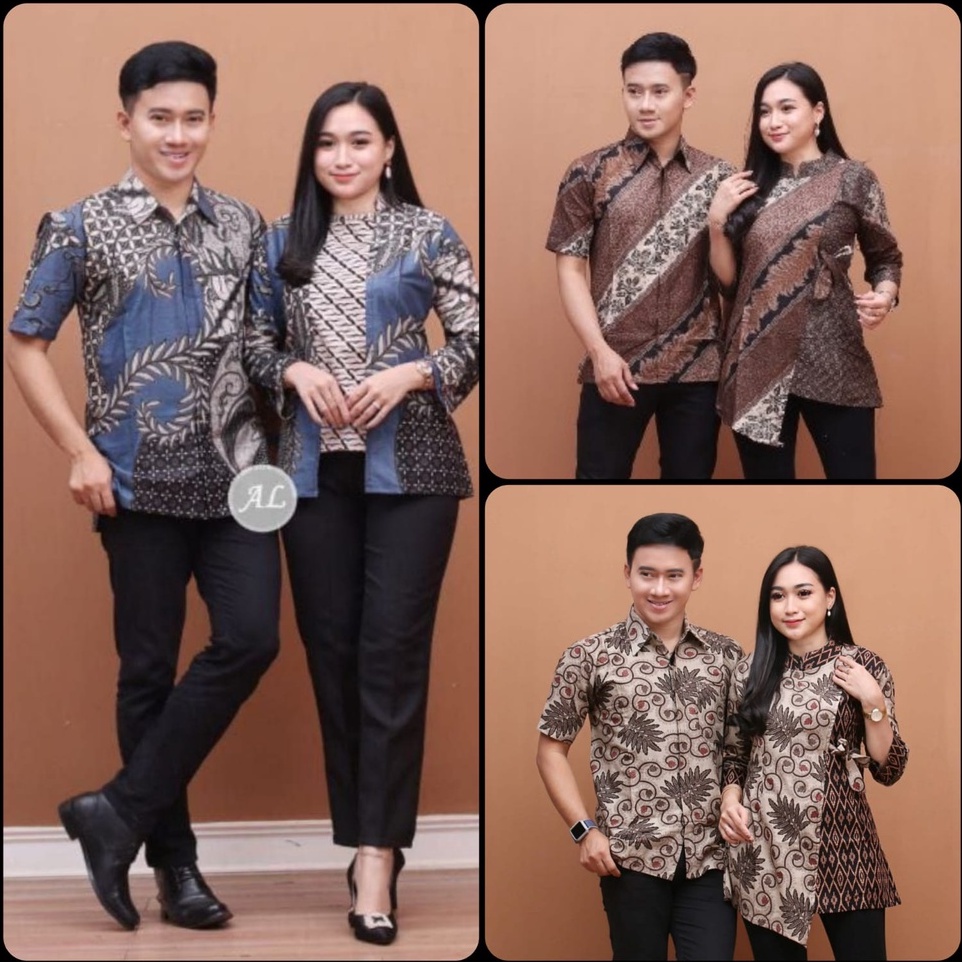 terbaru Atasan batik baju couple mama papa kemeja blouse cod