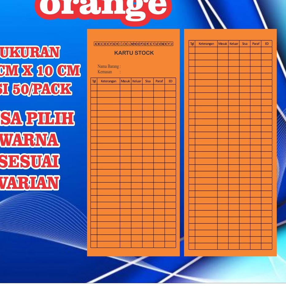 

(P-4.1㊚) kartu stok obat isi 50 lembar bolak balik kartu stok barang non custom berkualitas