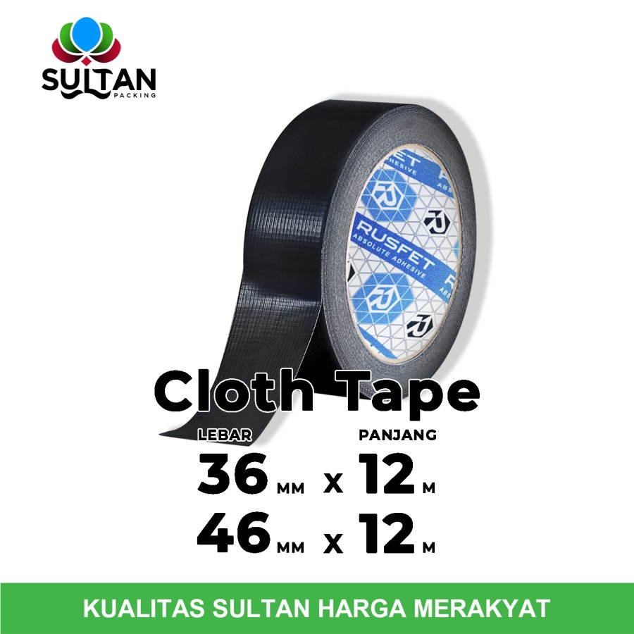 Cloth Tape Lakban Kain isolasi kain Solatip rusfet premium satuan