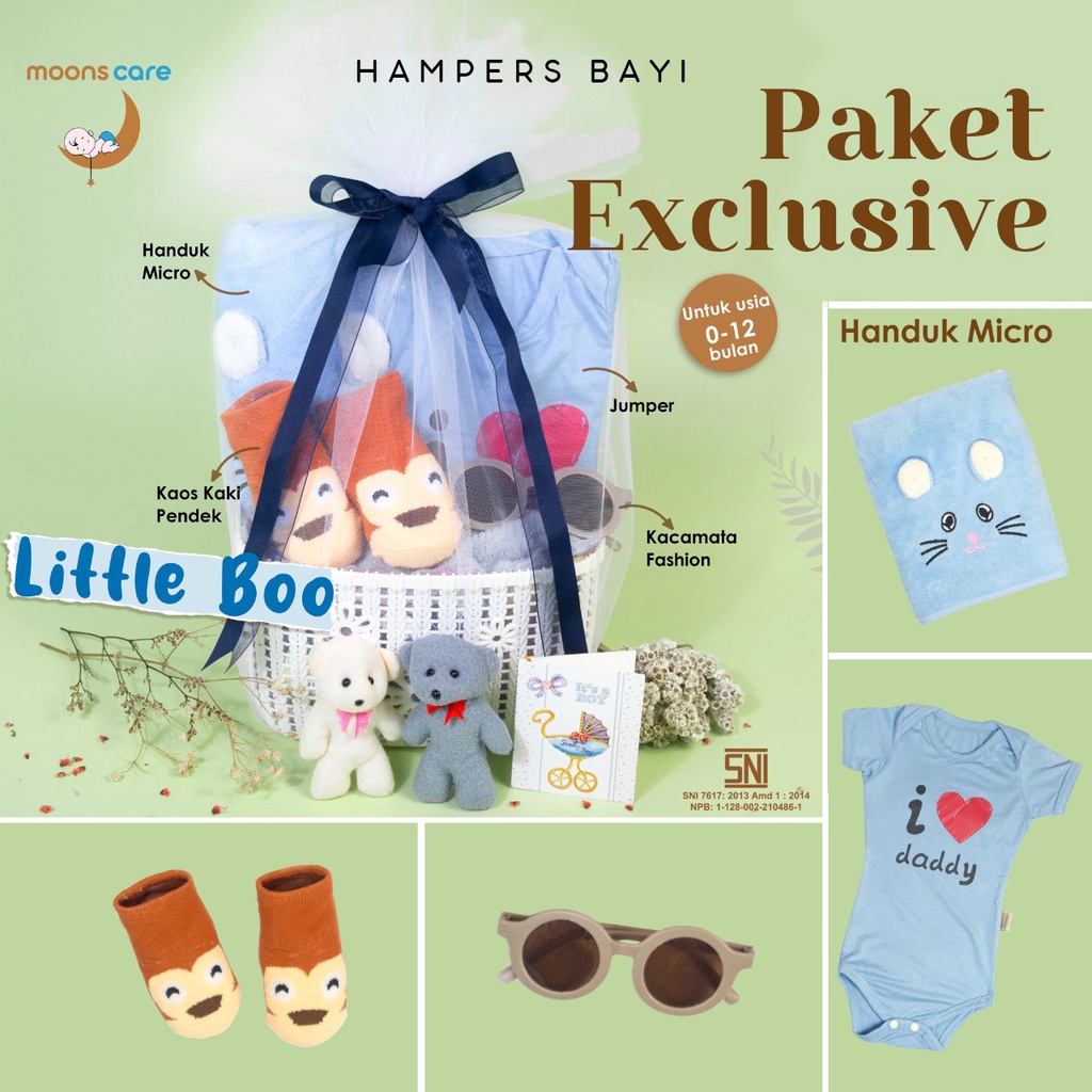 HAMPERS BAYI NEWBORN BY MOONSCARE - PAKET LITTLE BOO DAN LITTLE BEE- HAMPERS KADO KUALITAS PREMIUM - HAMPERS JUMPER