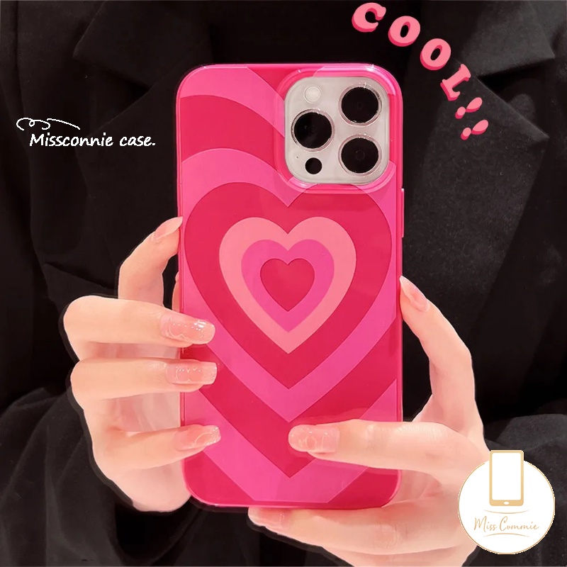 IPHONE Case Compatible Untuk Iphone7 8 Plus XR 11 13 12 14 Pro Max14 Plus X XS Max Se2020Keren Manis Mawar Merah Gradasi Love Hati Glossy Halus Lembut TPU Full Body Pelindung Penutup Belakang