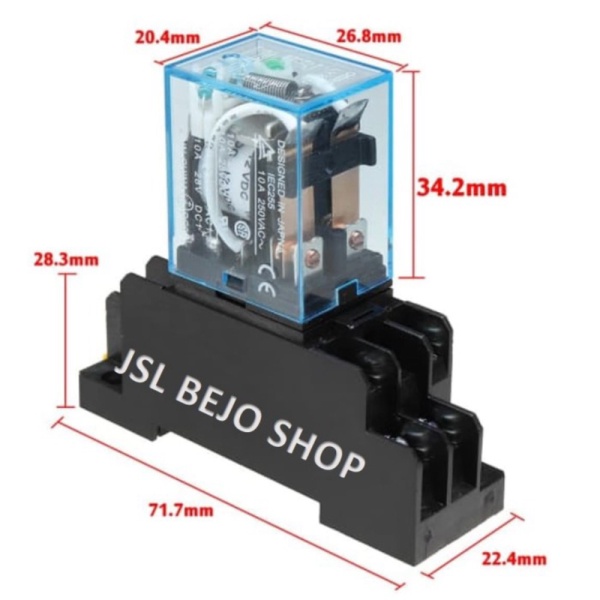 Terbaik Relay 12 Volt DC MY2  Led Lampu  Soket Relay Limited