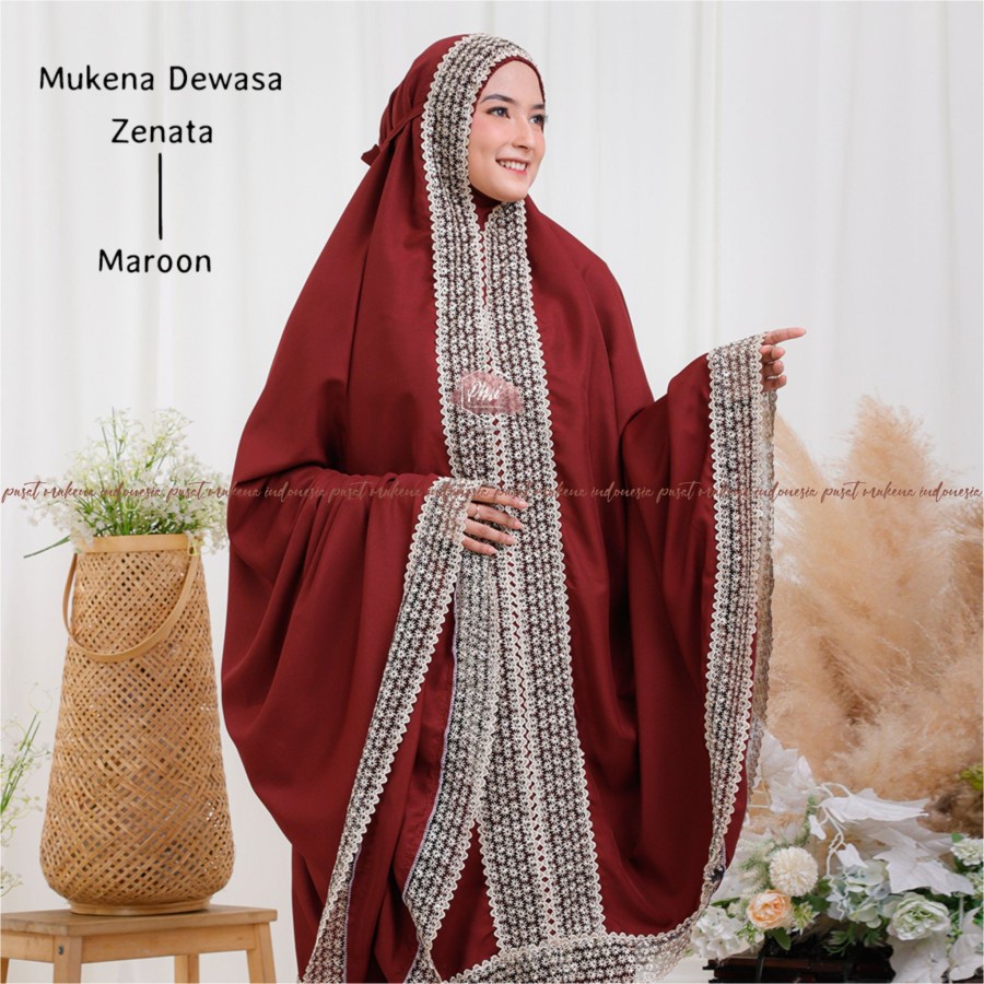 Mukena dewasa Travelling premium bahan adem Bisa Cod original W4B5 2 IN 1 putih Murah khodijah terus