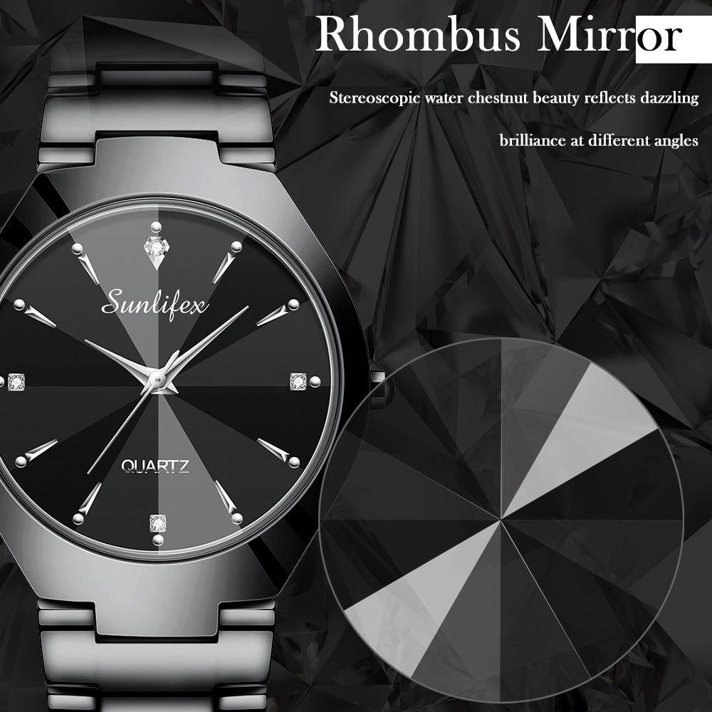 Sunlifex Jam Tangan Pria 9090 Kuarsa Klasik Bisnis Pria Tali Stainless Steel Jam Tangan Cowok Original-5