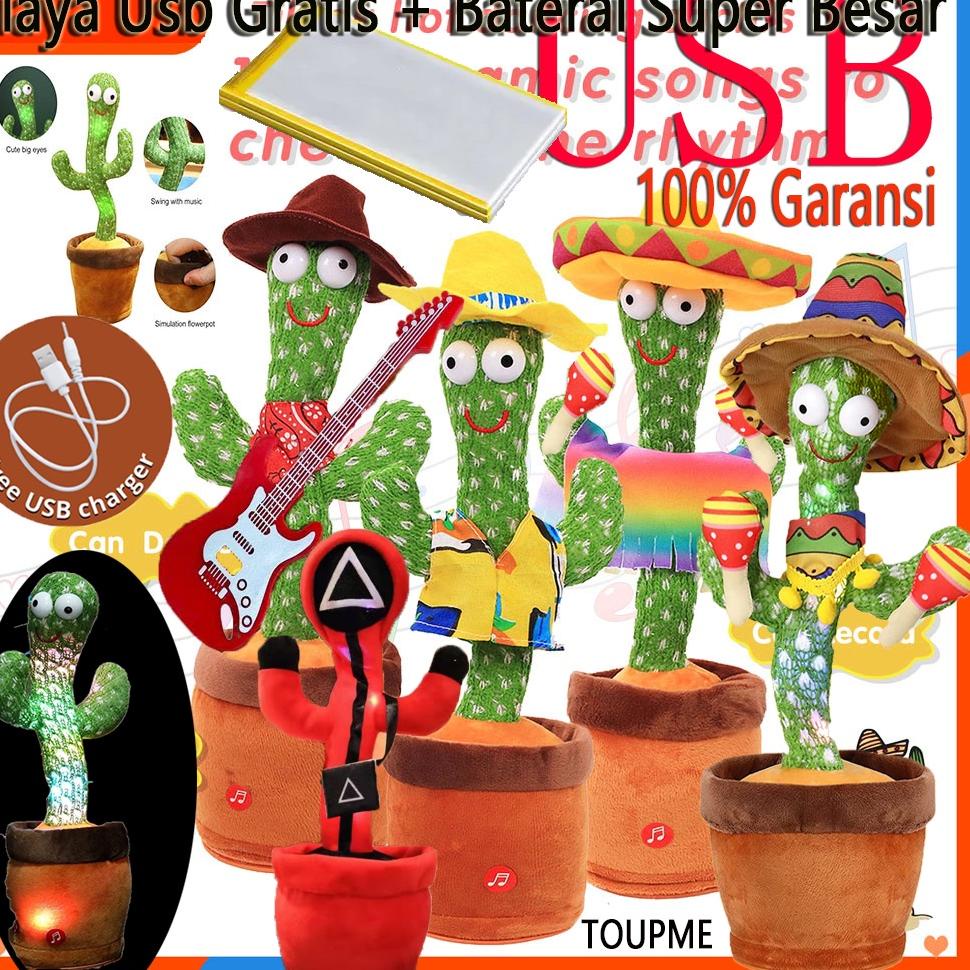 "PYB.10De22ᵞ" [100%Garansi] Kaktus Goyang Bicara Boneka Kaktus Goyang Cactus Toy Boneka Pintar Maina