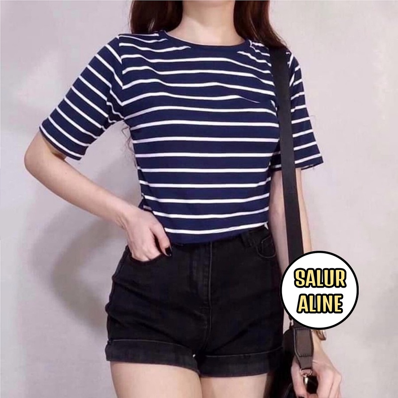 MALVARO-Kaos Wanita Salur ALINE / Tshirt Wanita / Pakaian Wanita / Baju Wanita