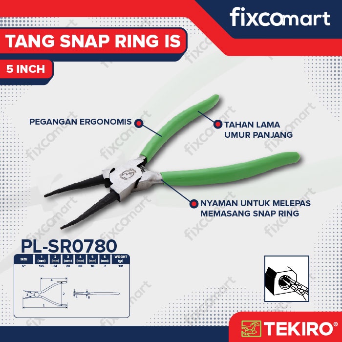 Tekiro Tang Snap Ring Tekan Tutup Lurus / Tekiro Tang Snap Ring Is 5&quot;