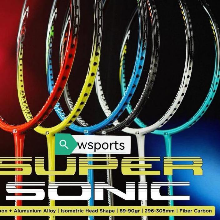 ㊟ FULLSET Raket HiQua Super Sonic FREE Ongkos Pasang Senar+Tas+Senar Hq Original ヰ