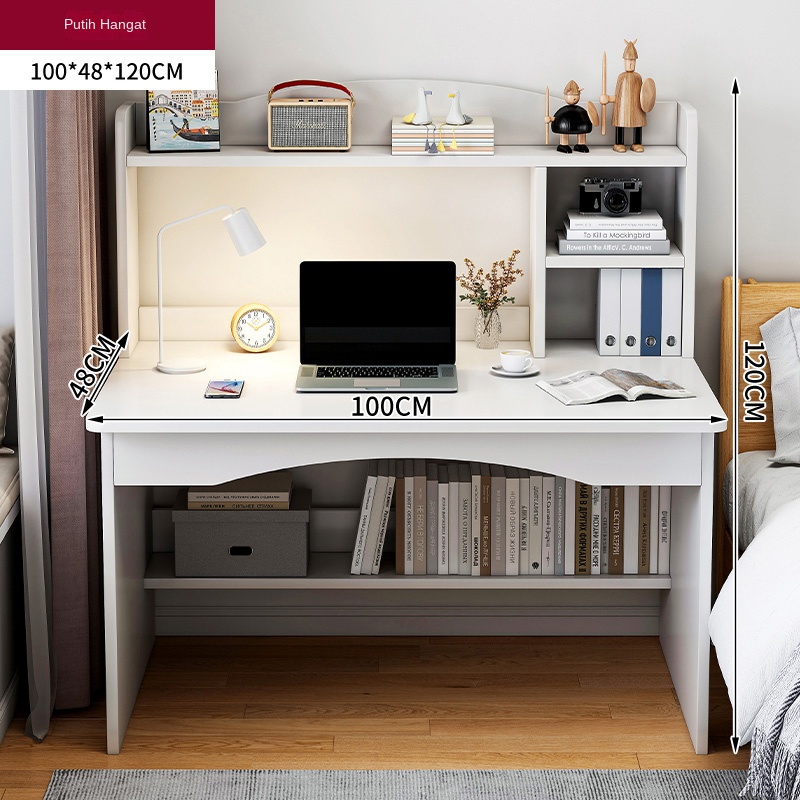 KUCA Meja Belajar Kerja Meja Kantor Meja Komputer Persegi Panjang Meja Kamar Tidur Sederhana Meja [ Garansi lima tahun ]-Putih