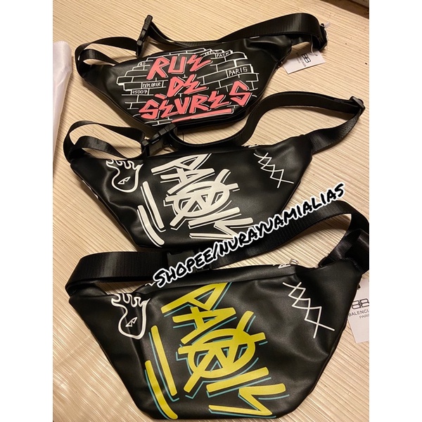 Tas Waistbag Balenciaga grafity Mirror Authentic import tas selempang pria wanita branded