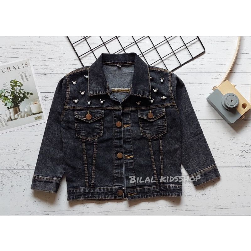 JAKET JEANS MUTIARA ANAK CEWE LENGAN PANJANG 1-12TH