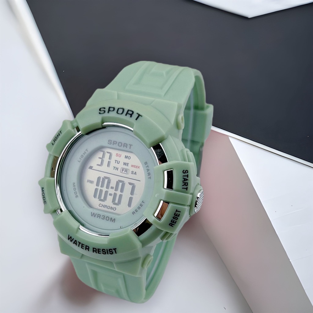 COD✅ Jam Tangan Wanita Pria Digital Rubber Fashion LED Watch Sport Remaja Bulat Harga Grosir S1260