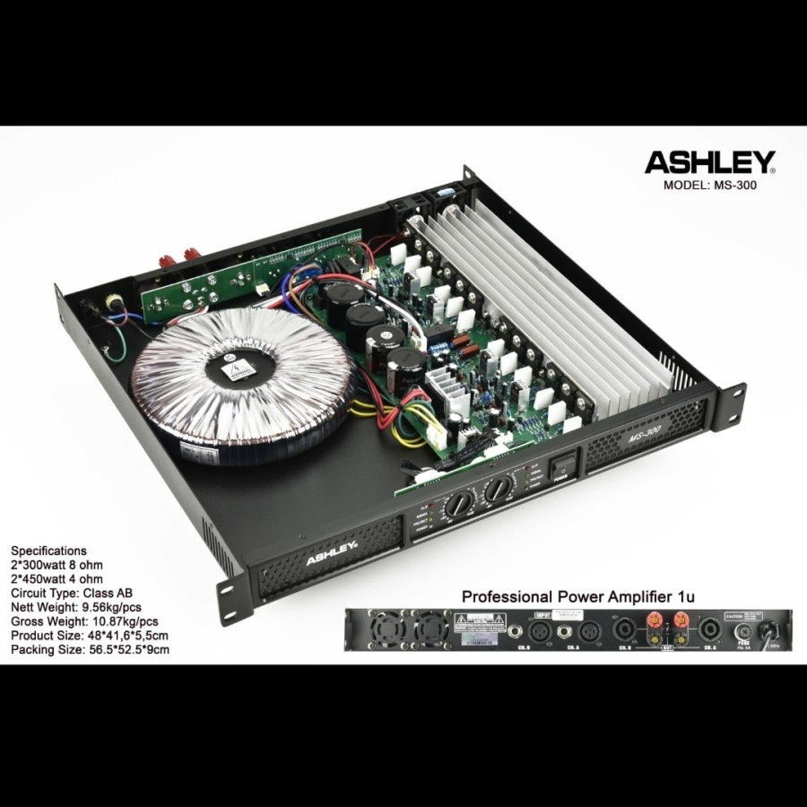 power amplifier ashley ms300 ms 300 garansi original