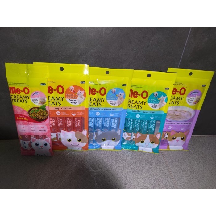 Meo Creamy Treats Snack Kucing Bonito Flavor 4x15gr