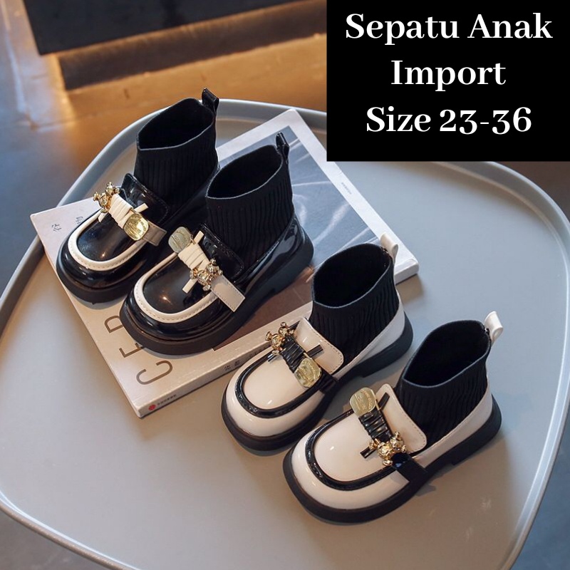 (LOLI-JKT) UBI SEPATU BOT PLATFORM ANAK PEREMPUAN FEMININAS SIZE 23-36