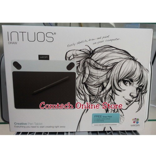 Wacom Intuos Draw Ctl490 White Pen Tablet Alat Desain Grafis Putih