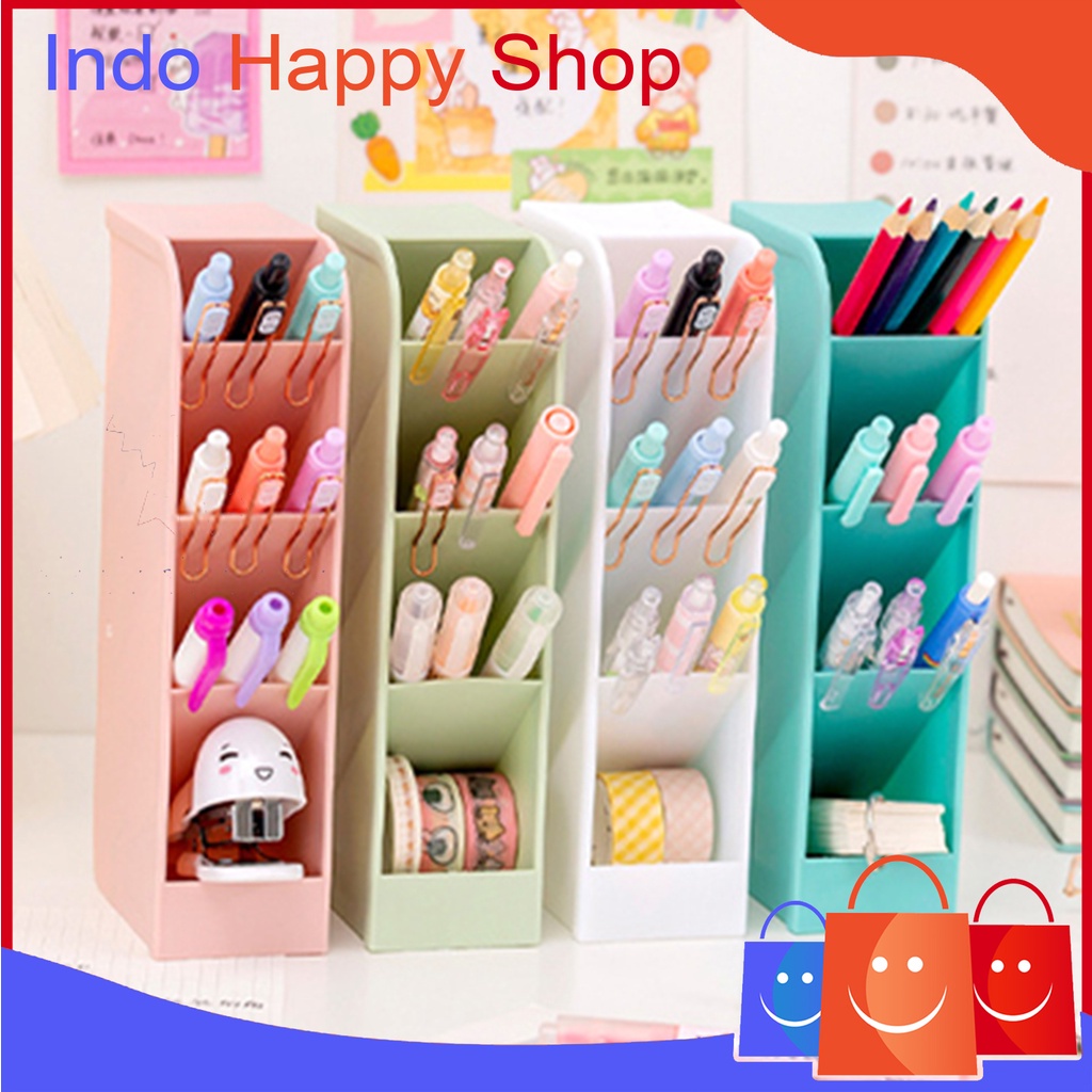 

Kotak Pensil Miring Tempat Organizer 4 Layer Multifungsi Alat Tulis Rumah Kantor Make Up ℍ 933