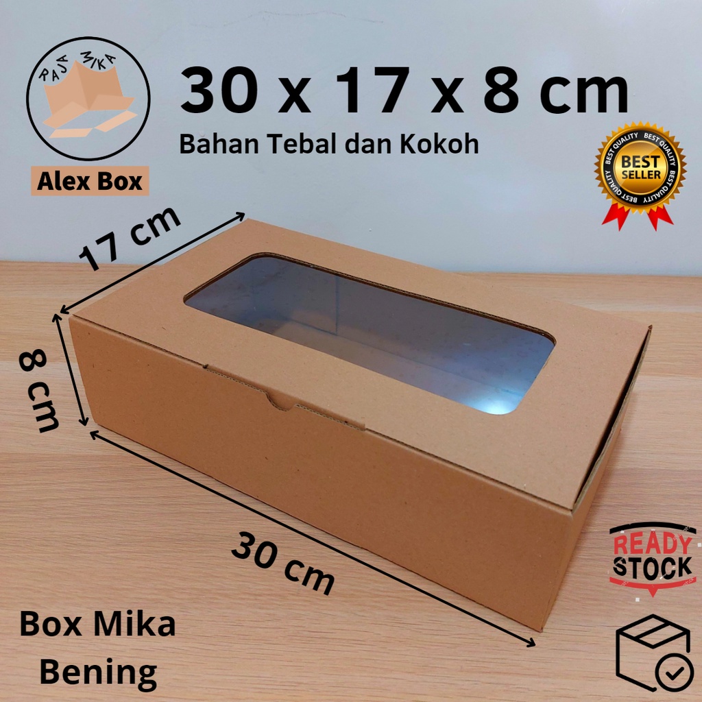 

Kardus Mika 30 x 17 x 8 cm... model diecut, untuk kue hampers dll