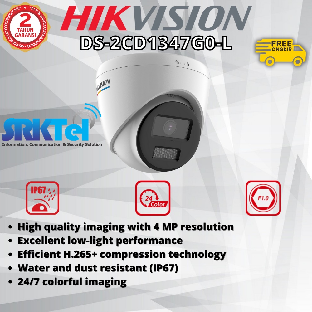 Hikvision DS-2CD1347G0-L Kamera IPcam 4MP Fullcolor