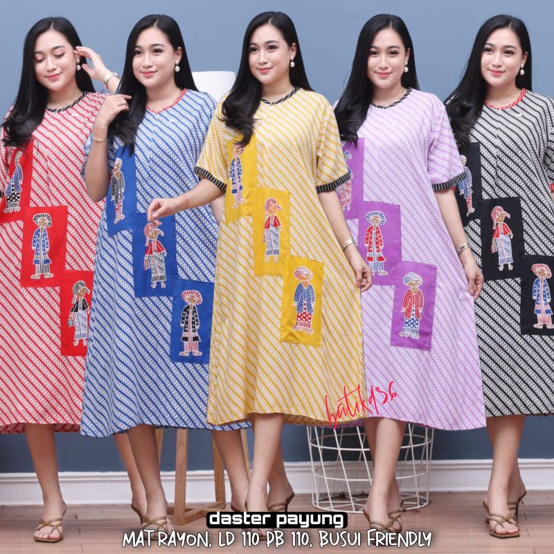 baju tidur daster payung lyodra motif Parang klitik 3 Tejo bersaudara Classic Batik modern Busui friendly